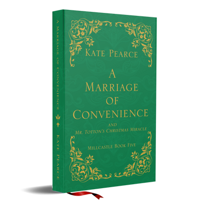 Green book titled 'A Marriage of Convenience' by Kate Pearce on a white background